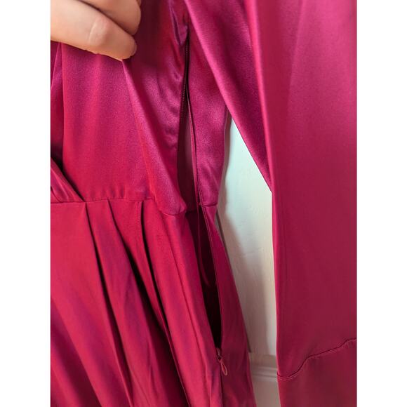Banana Republic Dress Size 4P Etude 100% Silk Maxi Berry Pink Fuchsia NWT - Picture 15 of 16